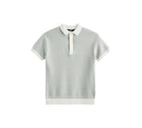 NEXT Ragazzo Polo a Maniche Corte in 100% Cotone con Motivo Geometrico Blu 8 Anni