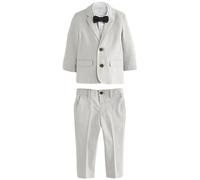 NEXT Ragazzo Set con Blazer, Camicia, Pantaloni e Farfallino in Lino Neutro 6 Anni
