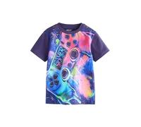 NEXT Ragazzo T-Shirt a Maniche Corte con Stampa Integrale - vestibilità Regular Purple Controller 7 Anni