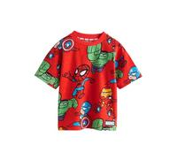 NEXT Ragazzo T-Shirt Marvel in 100% Cotone a Maniche Corte Rosso 4 Anni-5 Anni