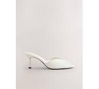 Next Sabot con tacco a spillo e punta aperta in pelle Forever Comfort eu38 Bianco