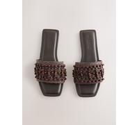 Next Sandali aperti in punta con perline Forever Comfort Sabot eu375 Marrone