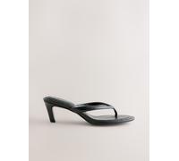 Next Sandali con tacco a spillo in pelle Forever Comfort con punta arrotondata e cinturino tra le dita. eu37 Nero