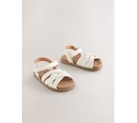 Next Sandali in pelle con chiusura a strappo uk4eu205 Bianco