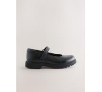 Next Scarpe Mary Jane con suola spessa in pelle per la scuola uk25eu35 Nero