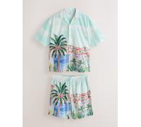 Next Set composto da camicia e pantaloncini in tessuto blu
