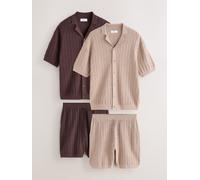 Next Set composto da maglia e pantaloncini in maglia testurizzata ultra morbida Smart 2 xsmall crema
