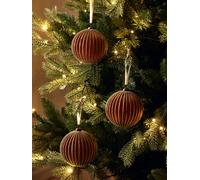 Next Set di 3 palline di vetro decorate con perline one Bronzo