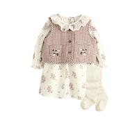 Next Set écru / marrone / verde / rosa antico Bambini - Bimba - Bambina (taglie 92-140) - Abbigliamento - Abiti e gonne - Abiti Next 80