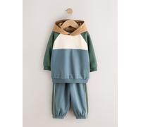 Next Set felpa con cappuccio e Pantaloni da jogging a blocchi di colore (3 mesi - 7 anni) 9298cm verde