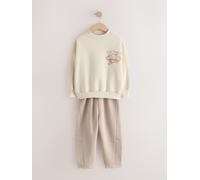 Next Set felpa e pantaloni testurizzati (3-16anni) 146152cm crema