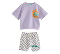 Next Set 'Hot Wheels Check' grigio chiaro / sambuco / arancione / bianco Bambini Next 98