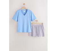 Next Set pigiama con shorts medium blu