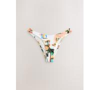 Next Slip bikini brasiliano a gamba alta con trama testurizzata 48 crema
