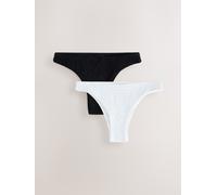 Next Slip bikini brasiliano arricciato a gamba alta 2 confezione 40 Nero
