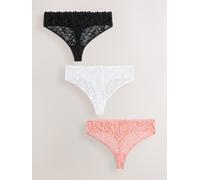 Next Slip invisibili Senza cuciture visibili con pizzo frontale 3 Confezione 34 Nero