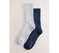 Next Sparkle Knitted Ankle Socks 2 Pack one blu