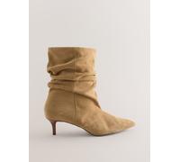 Next Stivali alla caviglia con tacco Forever Comfort in pelle scamosciata. eu41 Marrone