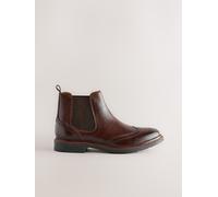 Next Stivali Chelsea in pelle brogue uk8eu42 Marrone