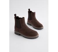 Next Stivali Chelsea in pelle con fodera calda uk7eu41 Marrone