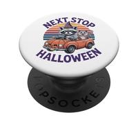 Next Stop Halloween Zucca Auto Raccoon Possum Road Trip PopSockets PopGrip Adesivo