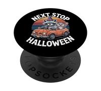 Next Stop Halloween Zucca Auto Raccoon Possum Road Trip PopSockets PopGrip Adesivo