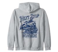 Next Stop Nowhere Retro Train Graphic Railfan Locomotiva Felpa con Cappuccio