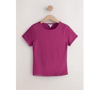 Next T Shirt a maniche corte con Girocollo e motivo Slinky Soft Touch 32 rosa