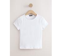 Next T Shirt a maniche corte con Girocollo e motivo Slinky Soft Touch 38 Bianco