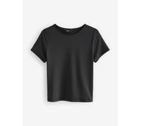 Next T Shirt a maniche corte con Girocollo e motivo Slinky Soft Touch Nero