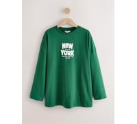 Next T Shirt a maniche lunghe con girocollo New York Bagel xsmall verde
