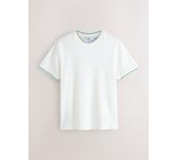 next T-shirt color ecru bianca con bordi testurizzati small Bianco
