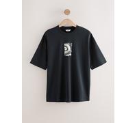 Next T Shirt con stampa grafica giapponese Surf Nero