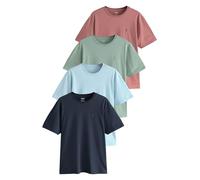 NEXT T-Shirt da Uomo con Colletto Rotondo, 100% Cotone | Adulto, Confezione da 4 Magliette, Pull On, Lavabile in lavatrice