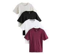 NEXT T-Shirt da Uomo con Colletto Rotondo, 100% Cotone | Adulto, Confezione da 4 Magliette, Pull On, Lavabile in lavatrice