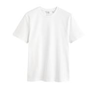 NEXT T-Shirt da Uomo in 100% Cotone, Tessuto Pesante, Design con Girocollo Bianco M
