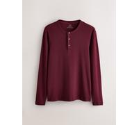 Next T-shirt Henley a maniche lunghe e coste, vestibilità slim. xxxxlarge rosso