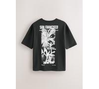 Next T-shirt pesante con stampa grafica medium Nero