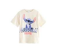 NEXT T-Shirt Ufficiale Oversize Disney Lilo And Stitch in 100% Cotone Bianco 9 Anni