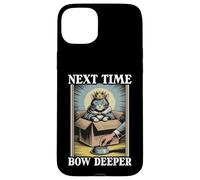 Next Time Bow Deeper Cat In Box - Ciotola per cibo divertente a forma di gatto Custodia per iPhone 15 Plus