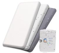 Next to Me - Lenzuola per culla, 55 x 90 cm, confezione da 3, 1 coprimaterasso impermeabile per culla, 2 lenzuola con angoli certificati GOTS, 100% cotone biologico, ultra morbido, per Chicco, Joie