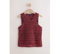 Next Top a canotta all'uncinetto con scollo all'americana medium rosso