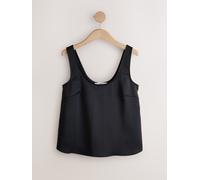 Next Top a canotta in raso con scollo tondo 40 Nero