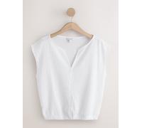 Next Top a maniche corte con scollo a V e orlo a palloncino. 54 Bianco