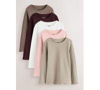 Next Top a maniche lunghe a coste 5 confezione (3-16anni) 134140cm crema