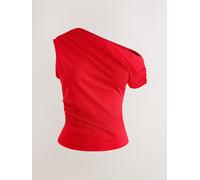 Next Top asimmetrico Smanicato con drappeggio 52 rosso