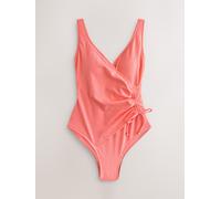 Next Tummy - Costume da bagno contenitivo modellante con arricciature laterali 44 rosa