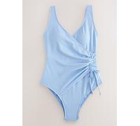 Next Tummy - Costume da bagno contenitivo modellante con arricciature laterali 46 blu