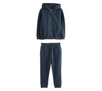 NEXT Tuta Bambino, Completo sportivo per la scuola con felpa con cappuccio e zip integrale e pantaloni da jogging Blu marino 9 Anni