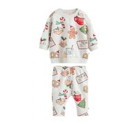 NEXT Unisex Bambino Completo natalizio per neonati con felpa e pantaloni da jogging Grey Santa Treats 12 Mesi-18 Mesi